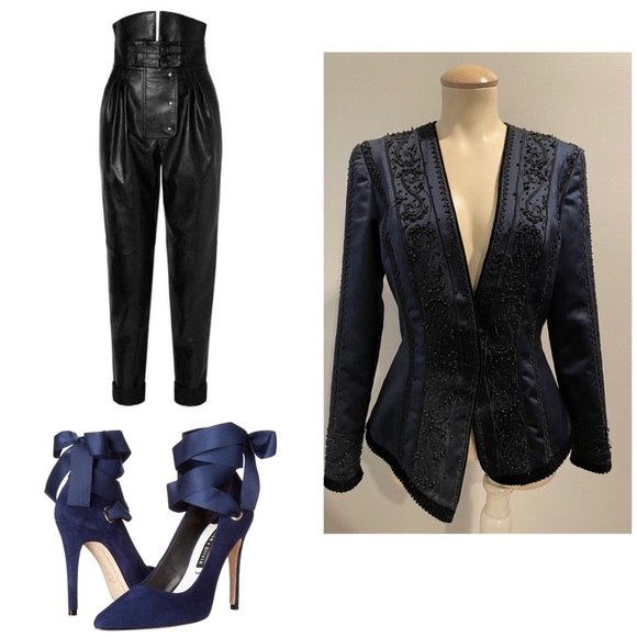 Oleg Cassini Jackets & Blazers - OLEG CASSINI BLACK BEADED JACKET